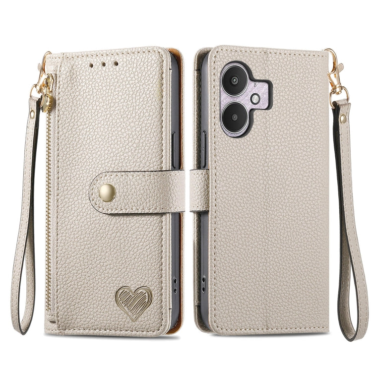 Love Zipper Lanyard Leather Phone Case, For Xiaomi 15, For Xiaomi Redmi Note 14 5G, For Xiaomi Redmi Note 14 Pro+ 5G, For Xiaomi Redmi Note 14 Pro 5G, For Xiaomi Redmi A3 4G, For Xiaomi Redmi Note 13 Pro 4G, For Xiaomi Redmi Note 13 4G                 ...