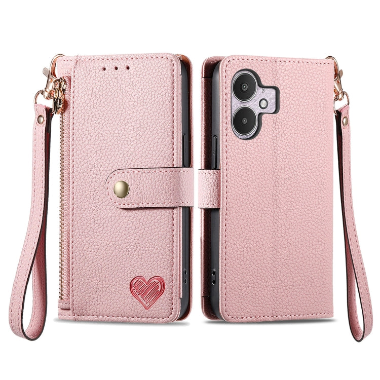 Love Zipper Lanyard Leather Phone Case, For Xiaomi 15, For Xiaomi Redmi Note 14 5G, For Xiaomi Redmi Note 14 Pro+ 5G, For Xiaomi Redmi Note 14 Pro 5G, For Xiaomi Redmi A3 4G, For Xiaomi Redmi Note 13 Pro 4G, For Xiaomi Redmi Note 13 4G                 ...