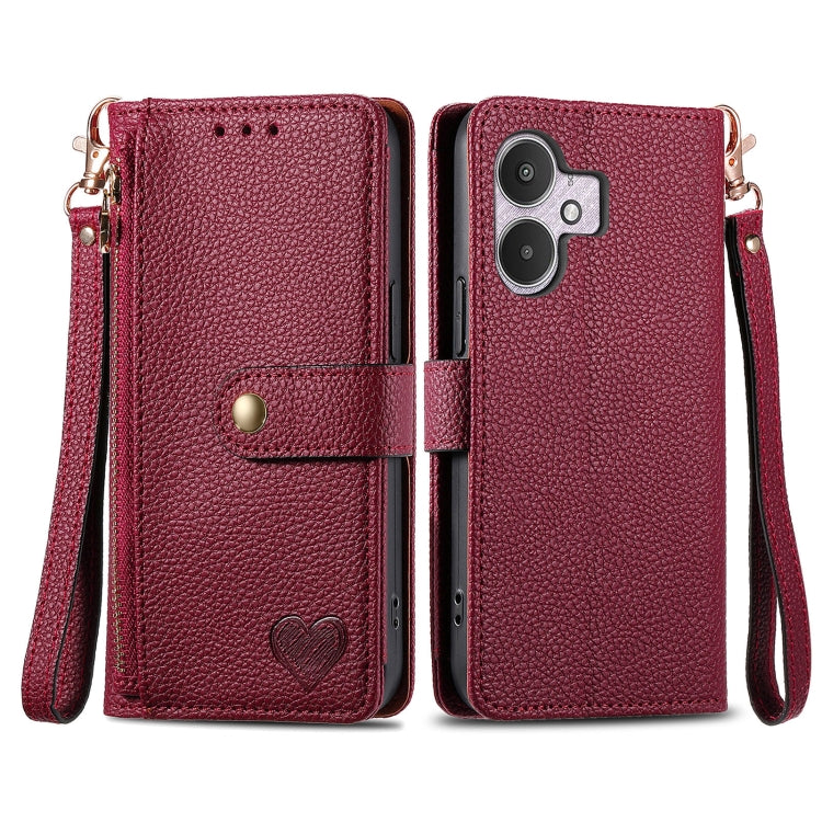 Love Zipper Lanyard Leather Phone Case, For Xiaomi 15, For Xiaomi Redmi Note 14 5G, For Xiaomi Redmi Note 14 Pro+ 5G, For Xiaomi Redmi Note 14 Pro 5G, For Xiaomi Redmi A3 4G, For Xiaomi Redmi Note 13 Pro 4G, For Xiaomi Redmi Note 13 4G                 ...