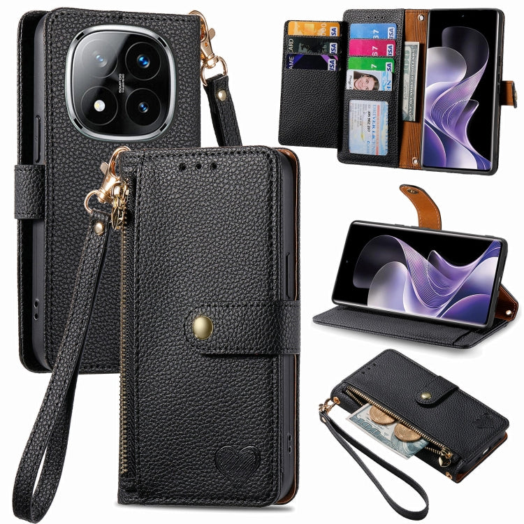 Love Zipper Lanyard Leather Phone Case, For Xiaomi 15, For Xiaomi Redmi Note 14 5G, For Xiaomi Redmi Note 14 Pro+ 5G, For Xiaomi Redmi Note 14 Pro 5G, For Xiaomi Redmi A3 4G, For Xiaomi Redmi Note 13 Pro 4G, For Xiaomi Redmi Note 13 4G                 ...