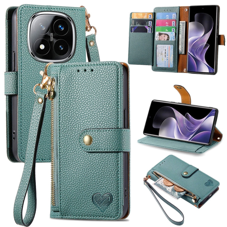 Love Zipper Lanyard Leather Phone Case, For Xiaomi 15, For Xiaomi Redmi Note 14 5G, For Xiaomi Redmi Note 14 Pro+ 5G, For Xiaomi Redmi Note 14 Pro 5G, For Xiaomi Redmi A3 4G, For Xiaomi Redmi Note 13 Pro 4G, For Xiaomi Redmi Note 13 4G                 ...