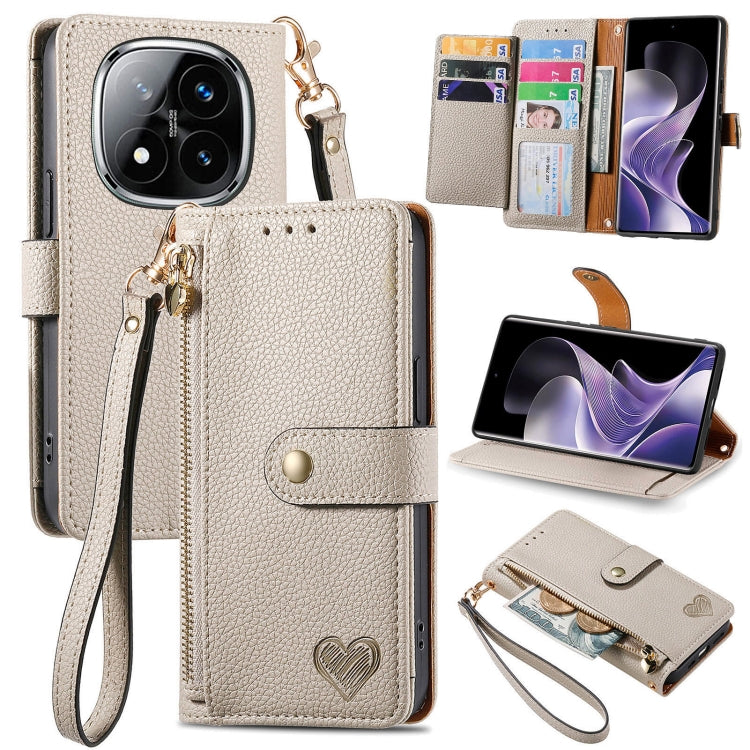 Love Zipper Lanyard Leather Phone Case, For Xiaomi 15, For Xiaomi Redmi Note 14 5G, For Xiaomi Redmi Note 14 Pro+ 5G, For Xiaomi Redmi Note 14 Pro 5G, For Xiaomi Redmi A3 4G, For Xiaomi Redmi Note 13 Pro 4G, For Xiaomi Redmi Note 13 4G                 ...