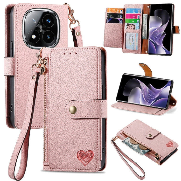 Love Zipper Lanyard Leather Phone Case, For Xiaomi 15, For Xiaomi Redmi Note 14 5G, For Xiaomi Redmi Note 14 Pro+ 5G, For Xiaomi Redmi Note 14 Pro 5G, For Xiaomi Redmi A3 4G, For Xiaomi Redmi Note 13 Pro 4G, For Xiaomi Redmi Note 13 4G                 ...
