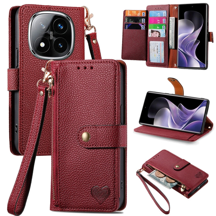 Love Zipper Lanyard Leather Phone Case, For Xiaomi 15, For Xiaomi Redmi Note 14 5G, For Xiaomi Redmi Note 14 Pro+ 5G, For Xiaomi Redmi Note 14 Pro 5G, For Xiaomi Redmi A3 4G, For Xiaomi Redmi Note 13 Pro 4G, For Xiaomi Redmi Note 13 4G                 ...