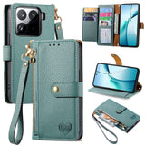 Love Zipper Lanyard Leather Phone Case, For Xiaomi 15, For Xiaomi Redmi Note 14 5G, For Xiaomi Redmi Note 14 Pro+ 5G, For Xiaomi Redmi Note 14 Pro 5G, For Xiaomi Redmi A3 4G, For Xiaomi Redmi Note 13 Pro 4G, For Xiaomi Redmi Note 13 4G                 ...