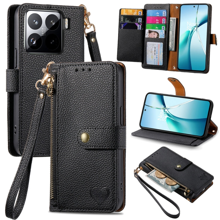Love Zipper Lanyard Leather Phone Case, For Xiaomi 15T Pro, For Xiaomi 15T, For Redmi Note 14 4G 164.84mm, For Xiaomi 15 Ultra, For Redmi Turbo 4, For Xiaomi Poco X7 Pro, For Redmi Note 14 4G 163.25mm, For Xiaomi 15 Pro