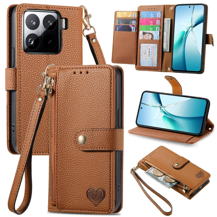 Love Zipper Lanyard Leather Phone Case, For Xiaomi 15T Pro, For Xiaomi 15T, For Redmi Note 14 4G 164.84mm, For Xiaomi 15 Ultra, For Redmi Turbo 4, For Xiaomi Poco X7 Pro, For Redmi Note 14 4G 163.25mm, For Xiaomi 15 Pro