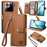 Love Zipper Lanyard Leather Phone Case, For Xiaomi 15T Pro, For Xiaomi 15T, For Redmi Note 14 4G 164.84mm, For Xiaomi 15 Ultra, For Redmi Turbo 4, For Xiaomi Poco X7 Pro, For Redmi Note 14 4G 163.25mm, For Xiaomi 15 Pro