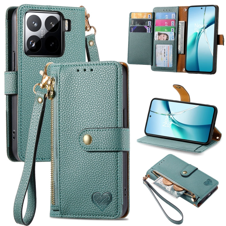 Love Zipper Lanyard Leather Phone Case, For Xiaomi 15T Pro, For Xiaomi 15T, For Redmi Note 14 4G 164.84mm, For Xiaomi 15 Ultra, For Redmi Turbo 4, For Xiaomi Poco X7 Pro, For Redmi Note 14 4G 163.25mm, For Xiaomi 15 Pro
