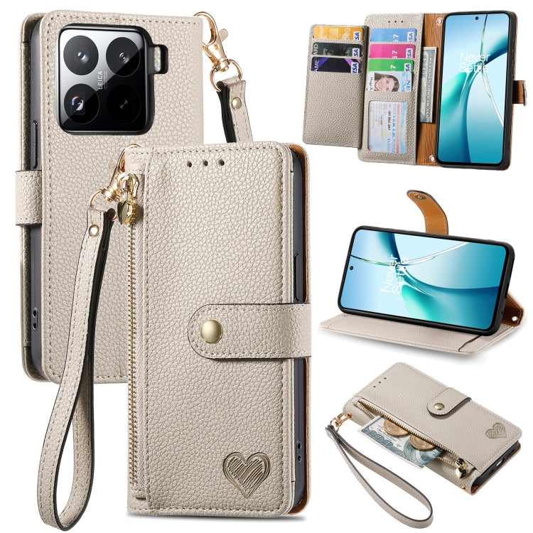 Love Zipper Lanyard Leather Phone Case, For Xiaomi 15T Pro, For Xiaomi 15T, For Redmi Note 14 4G 164.84mm, For Xiaomi 15 Ultra, For Redmi Turbo 4, For Xiaomi Poco X7 Pro, For Redmi Note 14 4G 163.25mm, For Xiaomi 15 Pro