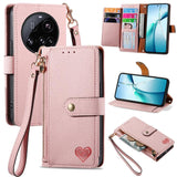 Love Zipper Lanyard Leather Phone Case, For Xiaomi 15T Pro, For Xiaomi 15T, For Redmi Note 14 4G 164.84mm, For Xiaomi 15 Ultra, For Redmi Turbo 4, For Xiaomi Poco X7 Pro, For Redmi Note 14 4G 163.25mm, For Xiaomi 15 Pro