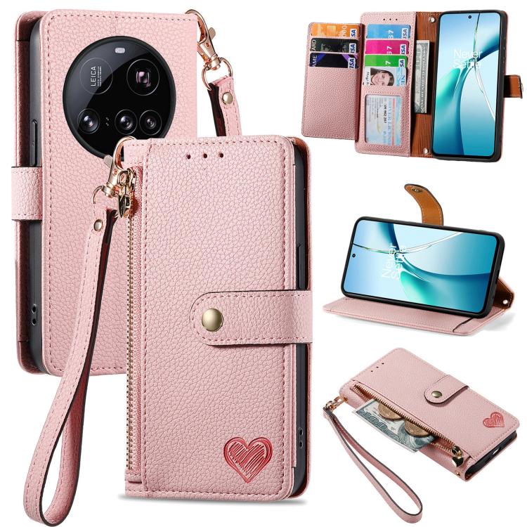 Love Zipper Lanyard Leather Phone Case, For Xiaomi 15T Pro, For Xiaomi 15T, For Redmi Note 14 4G 164.84mm, For Xiaomi 15 Ultra, For Redmi Turbo 4, For Xiaomi Poco X7 Pro, For Redmi Note 14 4G 163.25mm, For Xiaomi 15 Pro