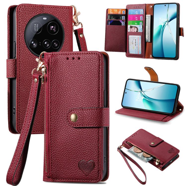 Love Zipper Lanyard Leather Phone Case, For Xiaomi 15T Pro, For Xiaomi 15T, For Redmi Note 14 4G 164.84mm, For Xiaomi 15 Ultra, For Redmi Turbo 4, For Xiaomi Poco X7 Pro, For Redmi Note 14 4G 163.25mm, For Xiaomi 15 Pro