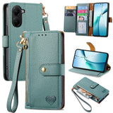 Love Zipper Lanyard Leather Phone Case, For Xiaomi 15T Pro, For Xiaomi 15T, For Redmi Note 14 4G 164.84mm, For Xiaomi 15 Ultra, For Redmi Turbo 4, For Xiaomi Poco X7 Pro, For Redmi Note 14 4G 163.25mm, For Xiaomi 15 Pro