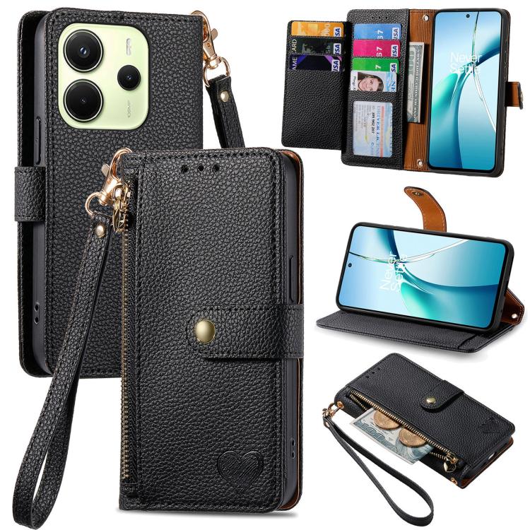 Love Zipper Lanyard Leather Phone Case, For Xiaomi 15T Pro, For Xiaomi 15T, For Redmi Note 14 4G 164.84mm, For Xiaomi 15 Ultra, For Redmi Turbo 4, For Xiaomi Poco X7 Pro, For Redmi Note 14 4G 163.25mm, For Xiaomi 15 Pro