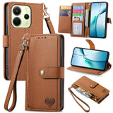 Love Zipper Lanyard Leather Phone Case, For Xiaomi 15T Pro, For Xiaomi 15T, For Redmi Note 14 4G 164.84mm, For Xiaomi 15 Ultra, For Redmi Turbo 4, For Xiaomi Poco X7 Pro, For Redmi Note 14 4G 163.25mm, For Xiaomi 15 Pro