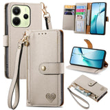 Love Zipper Lanyard Leather Phone Case, For Xiaomi 15T Pro, For Xiaomi 15T, For Redmi Note 14 4G 164.84mm, For Xiaomi 15 Ultra, For Redmi Turbo 4, For Xiaomi Poco X7 Pro, For Redmi Note 14 4G 163.25mm, For Xiaomi 15 Pro