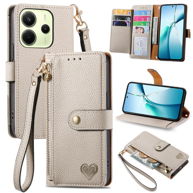Love Zipper Lanyard Leather Phone Case, For Xiaomi 15T Pro, For Xiaomi 15T, For Redmi Note 14 4G 164.84mm, For Xiaomi 15 Ultra, For Redmi Turbo 4, For Xiaomi Poco X7 Pro, For Redmi Note 14 4G 163.25mm, For Xiaomi 15 Pro
