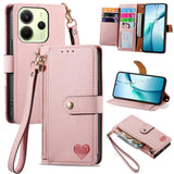 Love Zipper Lanyard Leather Phone Case, For Xiaomi 15T Pro, For Xiaomi 15T, For Redmi Note 14 4G 164.84mm, For Xiaomi 15 Ultra, For Redmi Turbo 4, For Xiaomi Poco X7 Pro, For Redmi Note 14 4G 163.25mm, For Xiaomi 15 Pro