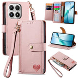 Love Zipper Lanyard Leather Phone Case, For Xiaomi Poco X8 Pro Max 5G, For Xiaomi Poco X8 Pro 5G, For Redmi Turbo 5 Max 5G, For Redmi Turbo 5 5G, For Xiaomi 17 Pro Max, For Xiaomi 17 Pro, For Xiaomi 17, For Xiaomi Poco M7 4G 169mm