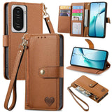Love Zipper Lanyard Leather Phone Case, For Xiaomi Poco X8 Pro Max 5G, For Xiaomi Poco X8 Pro 5G, For Redmi Turbo 5 Max 5G, For Redmi Turbo 5 5G, For Xiaomi 17 Pro Max, For Xiaomi 17 Pro, For Xiaomi 17, For Xiaomi Poco M7 4G 169mm