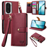 Love Zipper Lanyard Leather Phone Case, For Xiaomi Poco X8 Pro Max 5G, For Xiaomi Poco X8 Pro 5G, For Redmi Turbo 5 Max 5G, For Redmi Turbo 5 5G, For Xiaomi 17 Pro Max, For Xiaomi 17 Pro, For Xiaomi 17, For Xiaomi Poco M7 4G 169mm