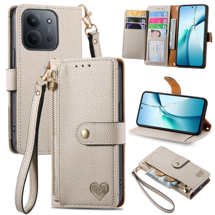 Love Zipper Lanyard Leather Phone Case, For Xiaomi 14 Ultra, For Xiaomi Redmi Note 13 5G, For Xiaomi Redmi Note 13 Pro 5G, For Xiaomi 13T, For Xiaomi 13 Lite, For Redmi 15C 5G / 4G Glodal 171mm