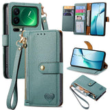 Love Zipper Lanyard Leather Phone Case, For Xiaomi Poco X8 Pro Max 5G, For Xiaomi Poco X8 Pro 5G, For Redmi Turbo 5 Max 5G, For Redmi Turbo 5 5G, For Xiaomi 17 Pro Max, For Xiaomi 17 Pro, For Xiaomi 17, For Xiaomi Poco M7 4G 169mm