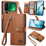 Love Zipper Lanyard Leather Phone Case, For Xiaomi Poco X8 Pro Max 5G, For Xiaomi Poco X8 Pro 5G, For Redmi Turbo 5 Max 5G, For Redmi Turbo 5 5G, For Xiaomi 17 Pro Max, For Xiaomi 17 Pro, For Xiaomi 17, For Xiaomi Poco M7 4G 169mm