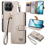 Love Zipper Lanyard Leather Phone Case, For Xiaomi 15T Pro, For Xiaomi 15T, For Redmi Note 14 4G 164.84mm, For Xiaomi 15 Ultra, For Redmi Turbo 4, For Xiaomi Poco X7 Pro, For Redmi Note 14 4G 163.25mm, For Xiaomi 15 Pro