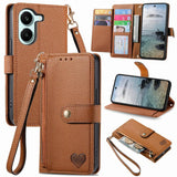 Love Zipper Lanyard Leather Phone Case, For Xiaomi Poco X8 Pro Max 5G, For Xiaomi Poco X8 Pro 5G, For Redmi Turbo 5 Max 5G, For Redmi Turbo 5 5G, For Xiaomi 17 Pro Max, For Xiaomi 17 Pro, For Xiaomi 17, For Xiaomi Poco M7 4G 169mm