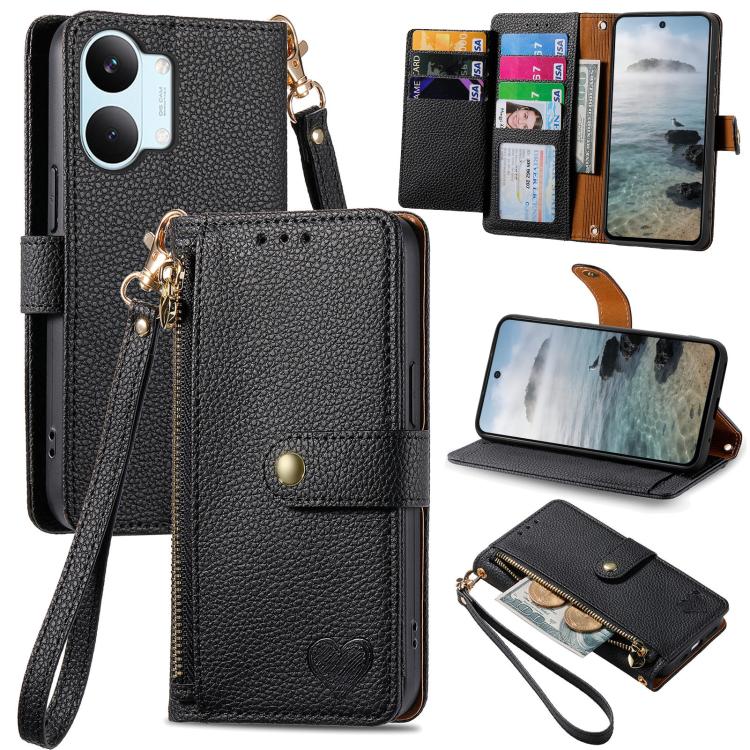 Love Zipper Lanyard Leather Phone Case, For Xiaomi Poco X8 Pro Max 5G, For Xiaomi Poco X8 Pro 5G, For Redmi Turbo 5 Max 5G, For Redmi Turbo 5 5G, For Xiaomi 17 Pro Max, For Xiaomi 17 Pro, For Xiaomi 17, For Xiaomi Poco M7 4G 169mm