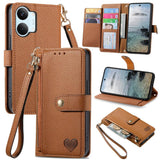 Love Zipper Lanyard Leather Phone Case, For Xiaomi Poco X8 Pro Max 5G, For Xiaomi Poco X8 Pro 5G, For Redmi Turbo 5 Max 5G, For Redmi Turbo 5 5G, For Xiaomi 17 Pro Max, For Xiaomi 17 Pro, For Xiaomi 17, For Xiaomi Poco M7 4G 169mm