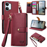 Love Zipper Lanyard Leather Phone Case, For Xiaomi Poco X8 Pro Max 5G, For Xiaomi Poco X8 Pro 5G, For Redmi Turbo 5 Max 5G, For Redmi Turbo 5 5G, For Xiaomi 17 Pro Max, For Xiaomi 17 Pro, For Xiaomi 17, For Xiaomi Poco M7 4G 169mm