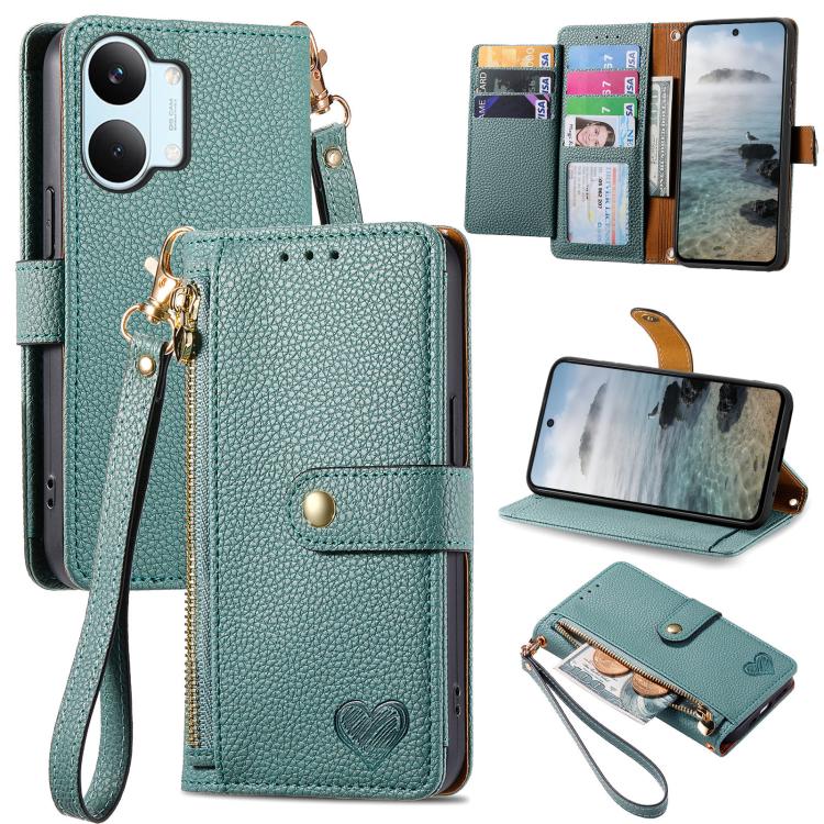 Love Zipper Lanyard Leather Phone Case, For Xiaomi Poco X8 Pro Max 5G, For Xiaomi Poco X8 Pro 5G, For Redmi Turbo 5 Max 5G, For Redmi Turbo 5 5G, For Xiaomi 17 Pro Max, For Xiaomi 17 Pro, For Xiaomi 17, For Xiaomi Poco M7 4G 169mm