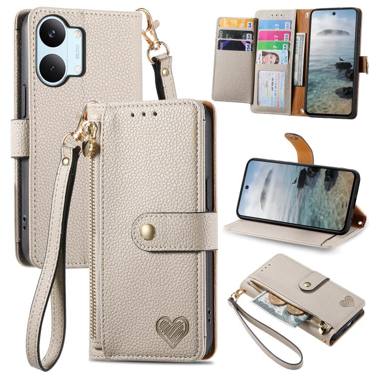Love Zipper Lanyard Leather Phone Case, For Xiaomi Poco X8 Pro Max 5G, For Xiaomi Poco X8 Pro 5G, For Redmi Turbo 5 Max 5G, For Redmi Turbo 5 5G, For Xiaomi 17 Pro Max, For Xiaomi 17 Pro, For Xiaomi 17, For Xiaomi Poco M7 4G 169mm