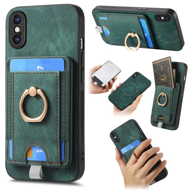 Retro Splitable Magnetic Card Bag Leather Phone Case, For iPhone 11, For iPhone 11 Pro, For iPhone X / XS, For iPhone XR, For iPhone XS Max, For iPhone 7 Plus / 8 Plus, For iPhone 6 Plus / 6s Plus, For iPhone 6 / 6s