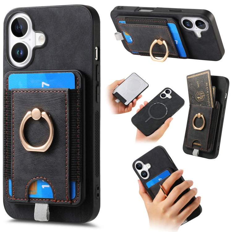 Retro Splitable Magnetic Card Bag Leather Phone Case, For iPhone 17 Pro Max, For iPhone 17 Pro, For iPhone 17, For iPhone Air, For iPhone 16 Pro Max, For iPhone 16 Pro, For iPhone 16 Plus, For  iPhone 16
