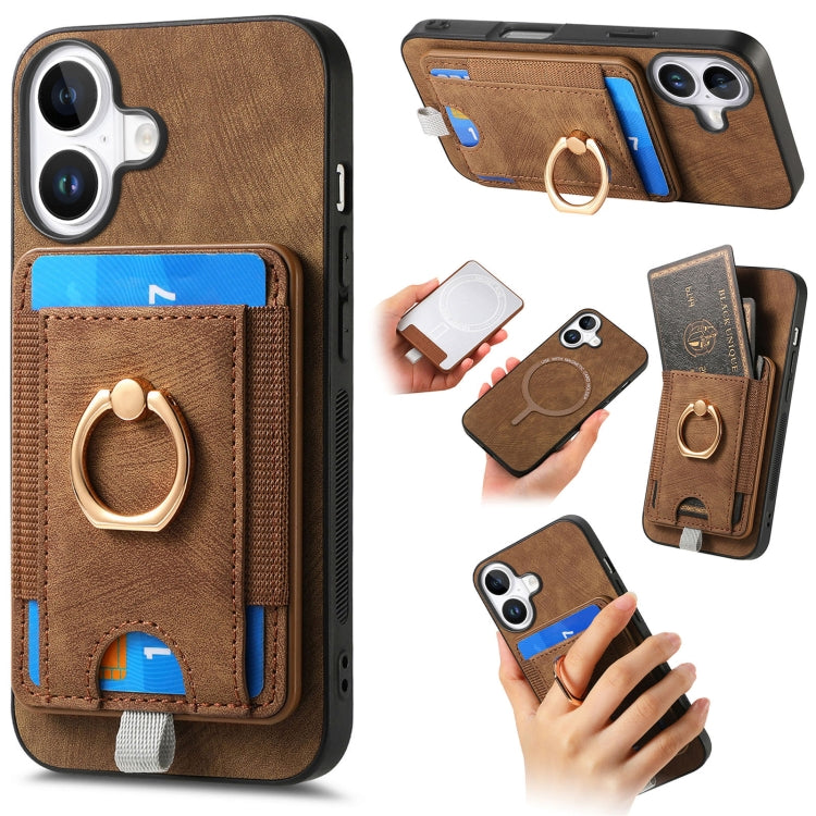 Retro Splitable Magnetic Card Bag Leather Phone Case, For iPhone 17 Pro Max, For iPhone 17 Pro, For iPhone 17, For iPhone Air, For iPhone 16 Pro Max, For iPhone 16 Pro, For iPhone 16 Plus, For  iPhone 16