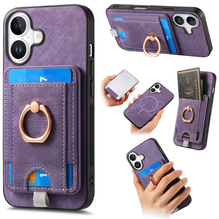 Retro Splitable Magnetic Card Bag Leather Phone Case, For iPhone 17 Pro Max, For iPhone 17 Pro, For iPhone 17, For iPhone Air, For iPhone 16 Pro Max, For iPhone 16 Pro, For iPhone 16 Plus, For  iPhone 16