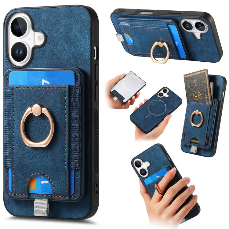 Retro Splitable Magnetic Card Bag Leather Phone Case, For iPhone 17 Pro Max, For iPhone 17 Pro, For iPhone 17, For iPhone Air, For iPhone 16 Pro Max, For iPhone 16 Pro, For iPhone 16 Plus, For  iPhone 16