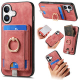 Retro Splitable Magnetic Card Bag Leather Phone Case, For iPhone 17 Pro Max, For iPhone 17 Pro, For iPhone 17, For iPhone Air, For iPhone 16 Pro Max, For iPhone 16 Pro, For iPhone 16 Plus, For  iPhone 16