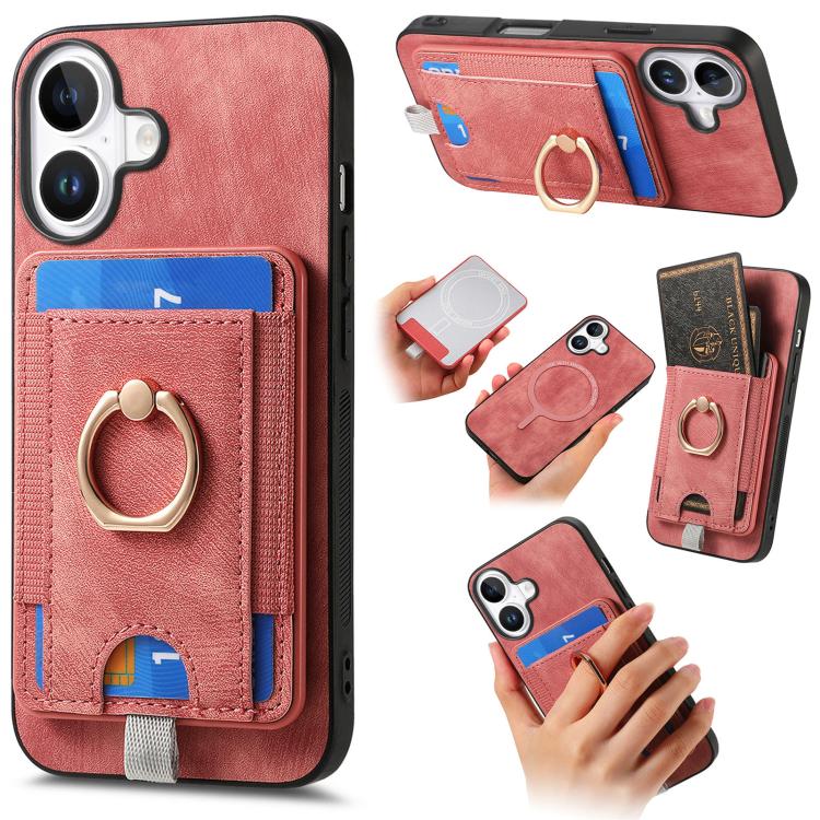 Retro Splitable Magnetic Card Bag Leather Phone Case, For iPhone 17 Pro Max, For iPhone 17 Pro, For iPhone 17, For iPhone Air, For iPhone 16 Pro Max, For iPhone 16 Pro, For iPhone 16 Plus, For  iPhone 16