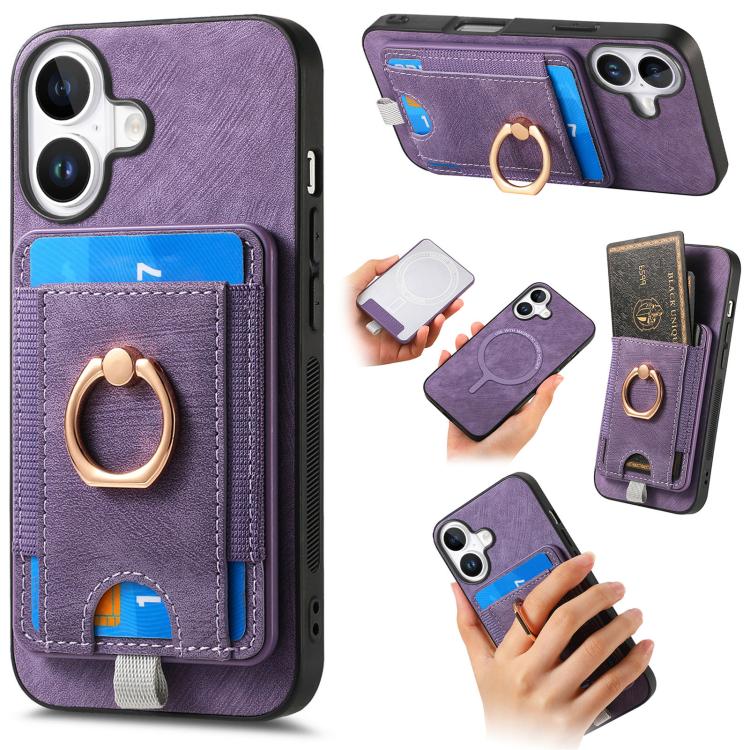 Retro Splitable Magnetic Card Bag Leather Phone Case, For iPhone 17 Pro Max, For iPhone 17 Pro, For iPhone 17, For iPhone Air, For iPhone 16 Pro Max, For iPhone 16 Pro, For iPhone 16 Plus, For  iPhone 16