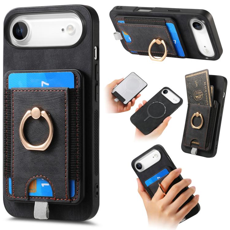 Retro Splitable Magnetic Card Bag Leather Phone Case, For iPhone 17 Pro Max, For iPhone 17 Pro, For iPhone 17, For iPhone Air, For iPhone 16 Pro Max, For iPhone 16 Pro, For iPhone 16 Plus, For  iPhone 16