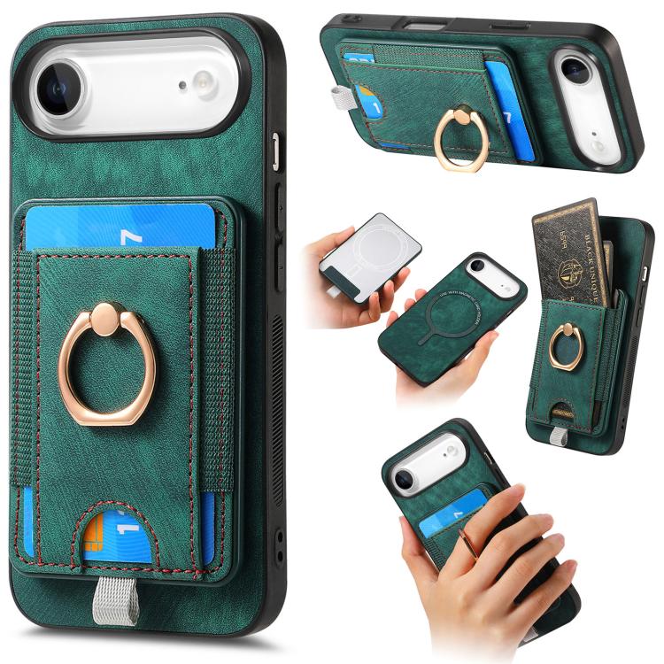 Retro Splitable Magnetic Card Bag Leather Phone Case, For iPhone 17 Pro Max, For iPhone 17 Pro, For iPhone 17, For iPhone Air, For iPhone 16 Pro Max, For iPhone 16 Pro, For iPhone 16 Plus, For  iPhone 16