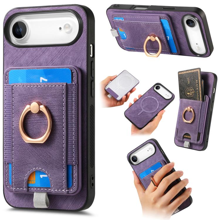 Retro Splitable Magnetic Card Bag Leather Phone Case, For iPhone 17 Pro Max, For iPhone 17 Pro, For iPhone 17, For iPhone Air, For iPhone 16 Pro Max, For iPhone 16 Pro, For iPhone 16 Plus, For  iPhone 16