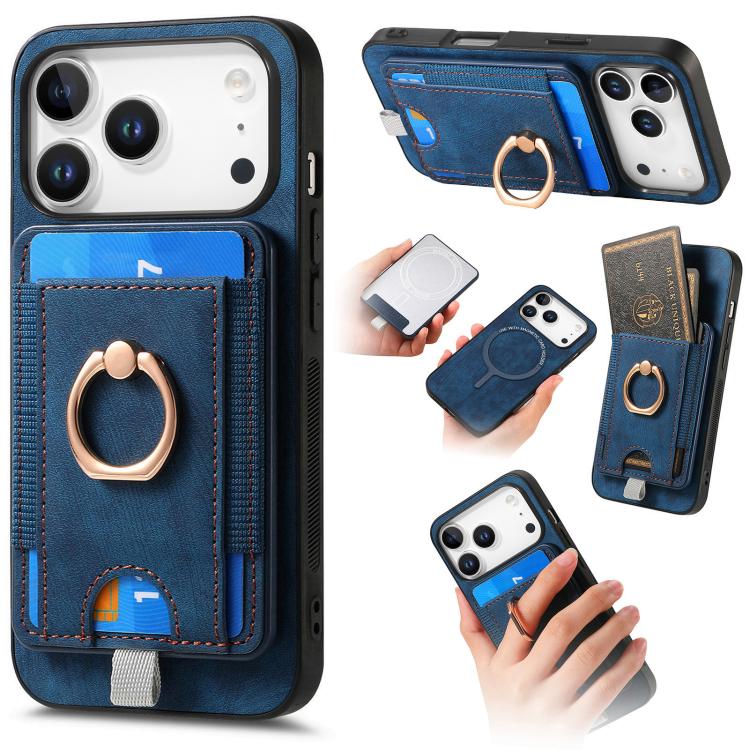 Retro Splitable Magnetic Card Bag Leather Phone Case, For iPhone 17 Pro Max, For iPhone 17 Pro, For iPhone 17, For iPhone Air, For iPhone 16 Pro Max, For iPhone 16 Pro, For iPhone 16 Plus, For  iPhone 16