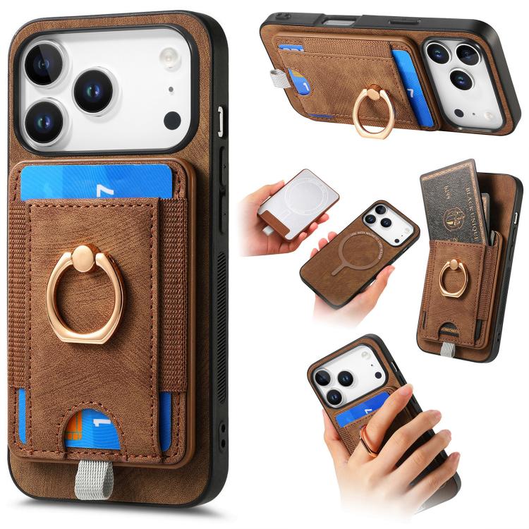 Retro Splitable Magnetic Card Bag Leather Phone Case, For iPhone 17 Pro Max, For iPhone 17 Pro, For iPhone 17, For iPhone Air, For iPhone 16 Pro Max, For iPhone 16 Pro, For iPhone 16 Plus, For  iPhone 16