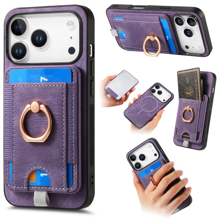 Retro Splitable Magnetic Card Bag Leather Phone Case, For iPhone 17 Pro Max, For iPhone 17 Pro, For iPhone 17, For iPhone Air, For iPhone 16 Pro Max, For iPhone 16 Pro, For iPhone 16 Plus, For  iPhone 16